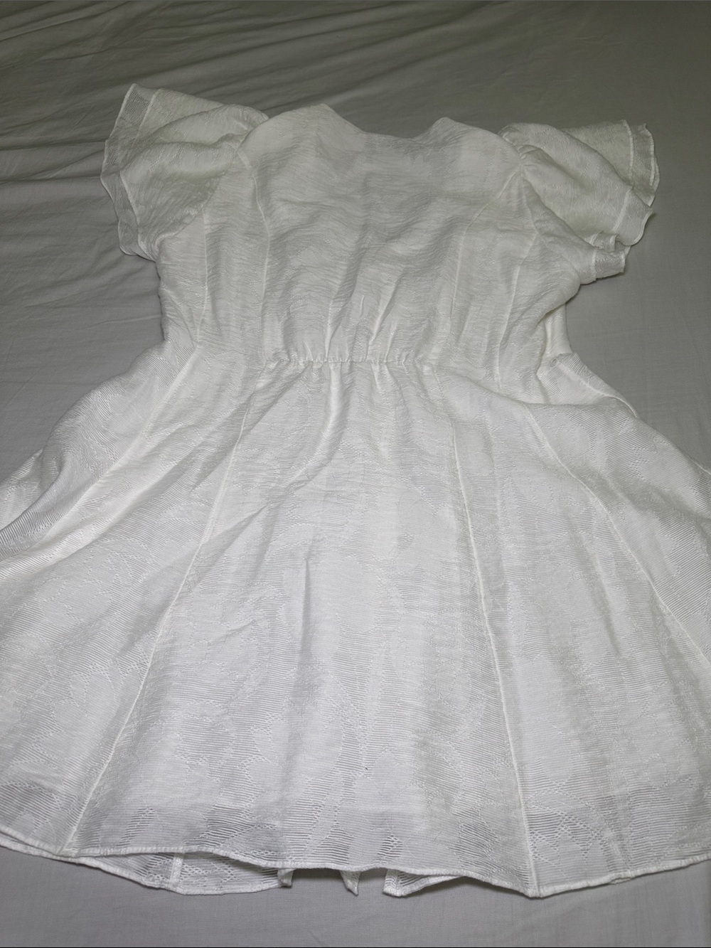 White Button-Front Dress - Picture 4 of 4
